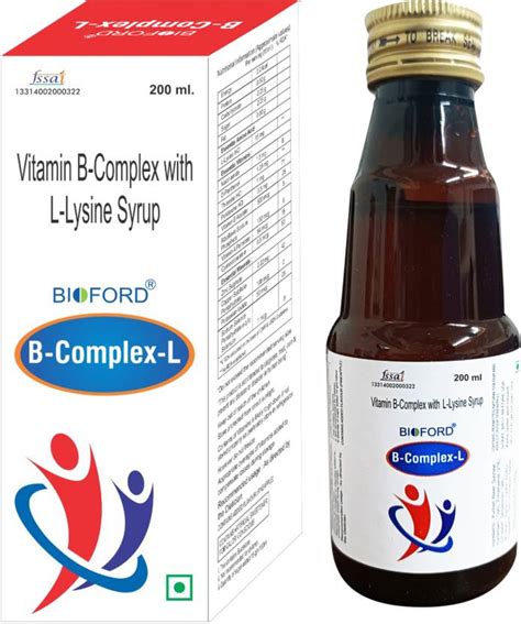 bioford B-Complex-L Vitamin B-Complex with L-Lysine Syrup 200ML Price ...