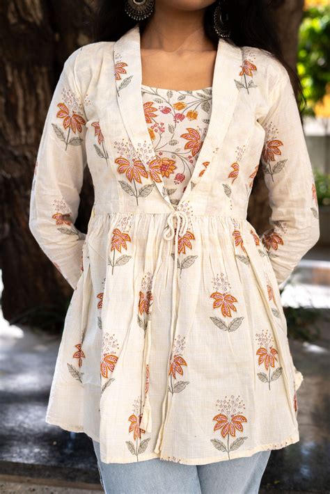 Sunrise Meadow Jacket Peplum Kurti – Atha Fashion