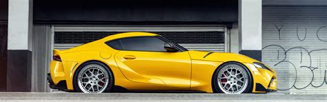Download wallpaper yellow, sports car, side view, Toyota Supra, 2020 ...