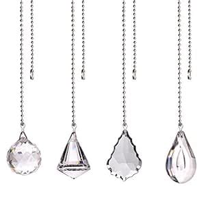 Buy longsheng Clear Crystal Prism Drop Dazzling Crystal Ceiling Fan ...
