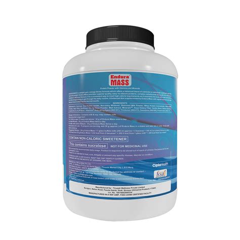 Weight Gainer Supplements (Vanilla) - 3kg | Weight Gainer | Endura Mass ...