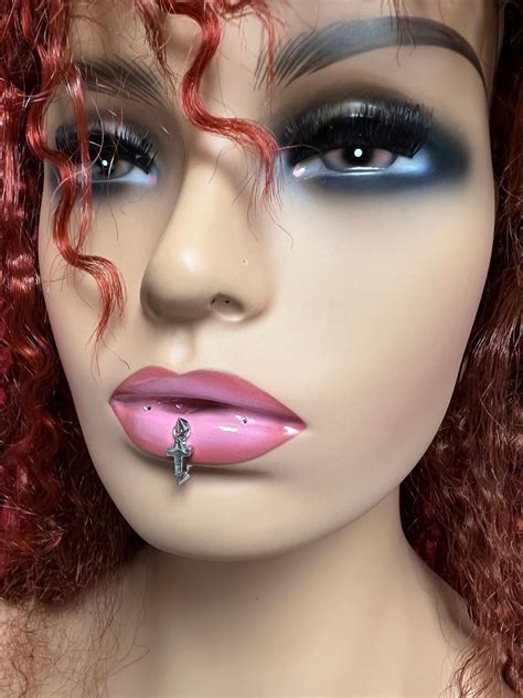 Surgical Steel Labret Lip Ring: Vertical Ashley Piercing (8mm) - Etsy