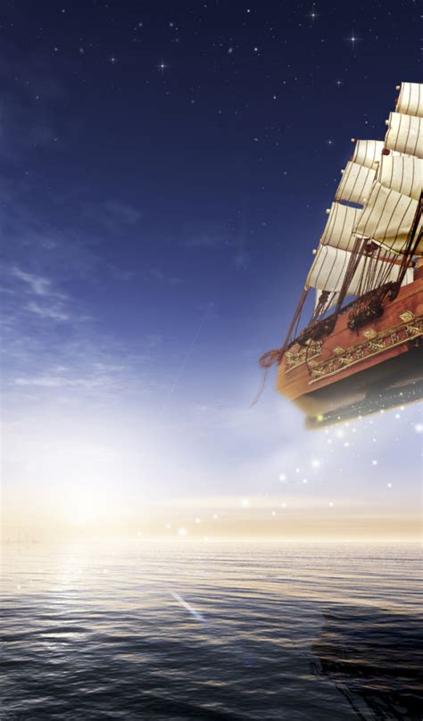 Download wallpaper sea, the moon, ship, sailboat, yacht, Volatile ...