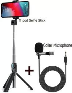 Wanzhow XT-02 Selfie Stick with Remote & Coller Mic Handheld Foldable ...