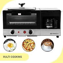 Buy Pringle 3 in 1 Breakfast Maker with Coffee Maker, Mini Oven, Non ...