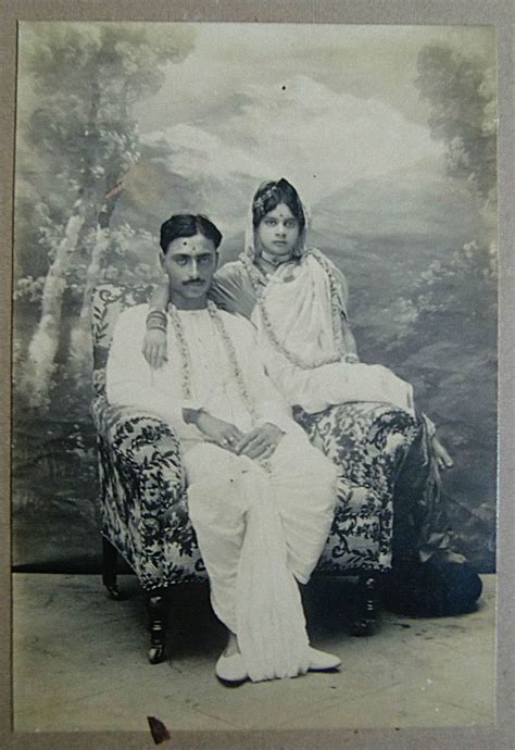 Studio Photograph of a Newly Married Couple - Old Indian Photos