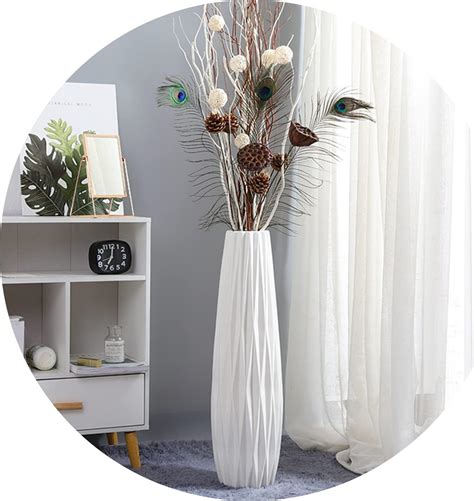 Amazon.com: White Floor Vase 24 Inches Tall Ceramic Flower Holder ...