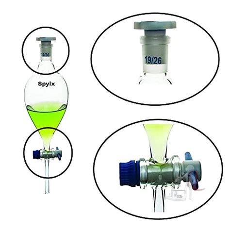 Scifa Borosilicate Glass 3.3 Separatory funnel Pear Shape with Stop ...