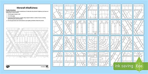 Menorah Mindfulness Collaborative Art Project Pack - Twinkl