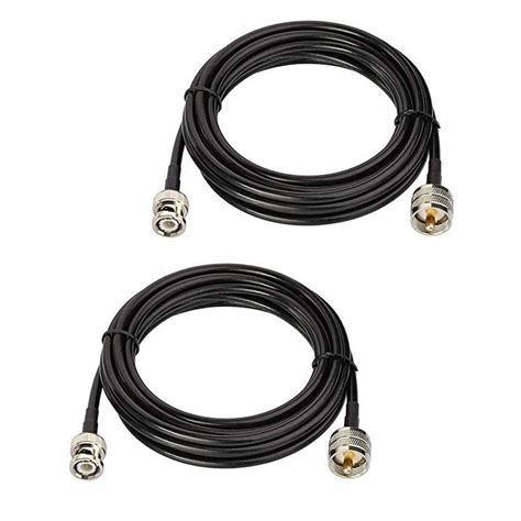 BNC Male to UHF PL-259 Male RG58 Cable 10ft/3m for CB Ham Two Way Radio ...