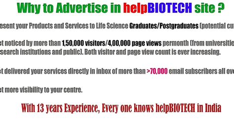 Advertise with helpBIOTECH | Get More Visibility