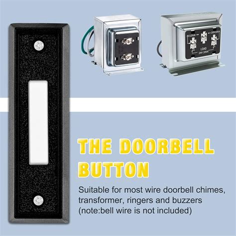 Buy Lighted Doorbell Button, Wired Door Bell Push Buttons LED Door ...