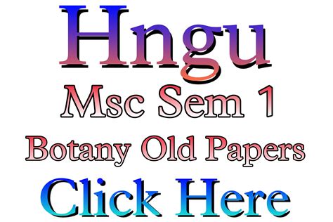 Hngu msc sem 1 botany old paper