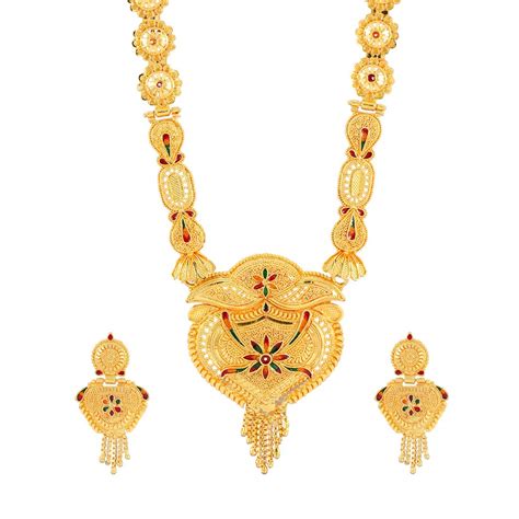 Buy Yellow Chimes Jewellery Set for Women and Girls Traditional Golden ...