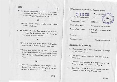 Introduction to Literary Studies: Question Paper (3093) - Feb 2023 ...