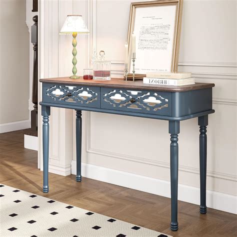 Amazon.com: DWVO Console Table with Storage, 43”Sofa Table with 2 ...