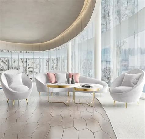 CRAFTKINGS Modern 83'' Velvet Curved Sofa 5 Seater Sofa Gold Metal Legs ...