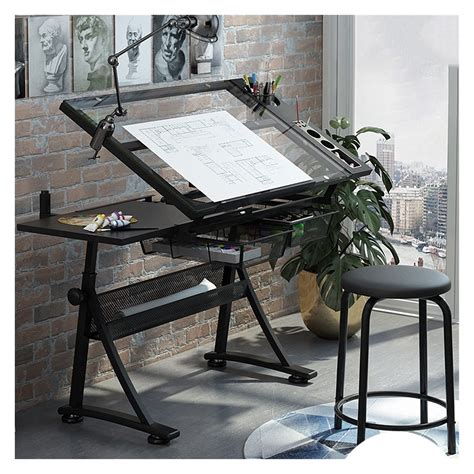 Buy Height Adjustable Drawing Art Table,Artists Desk Tilting Glass op ...