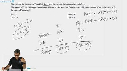 [Video] The ratio of the incomes of P and Q is 16 : 9 and the ratio of ...