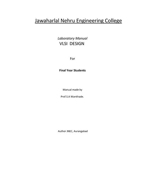 Vlsi - ABOUT SUPER NOTES CSE GROUPS - Jawaharlal Nehru Engineering ...