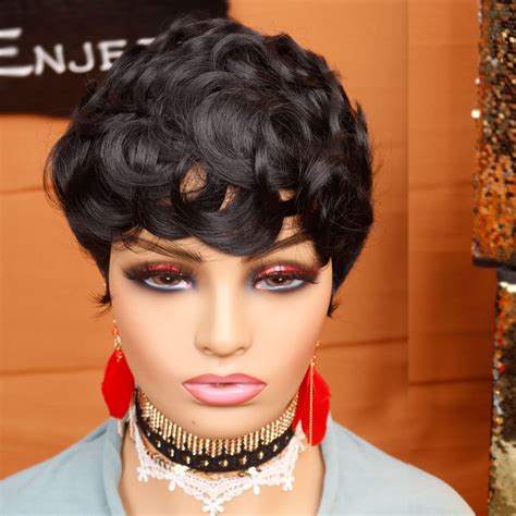 Enjeein Short Hair Wigs for Black Women Pixie Wigs India | Ubuy