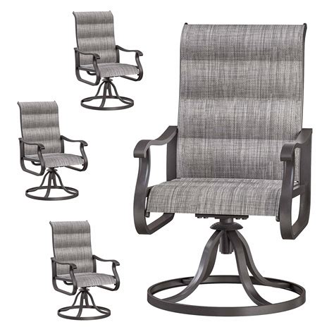 ELPOSUN 4-Piece Patio Swivel Chairs, High Back Padded, All-Weather ...