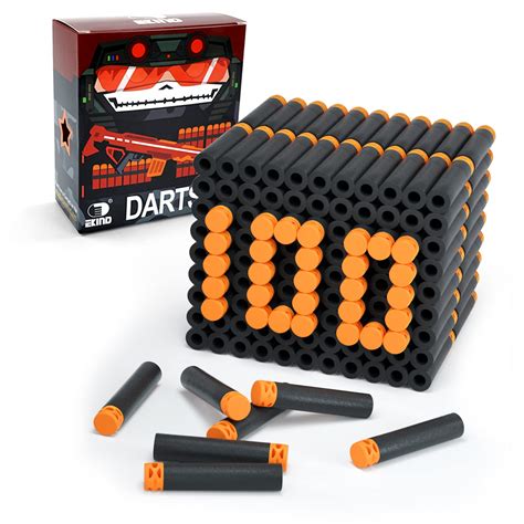 EKIND 100 Pcs 7.2cm TPR Waffles Soft Head Darts Refill Foam Bullet ...