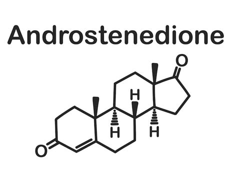 Structural chemical formula of androstenedione isolated on white ...