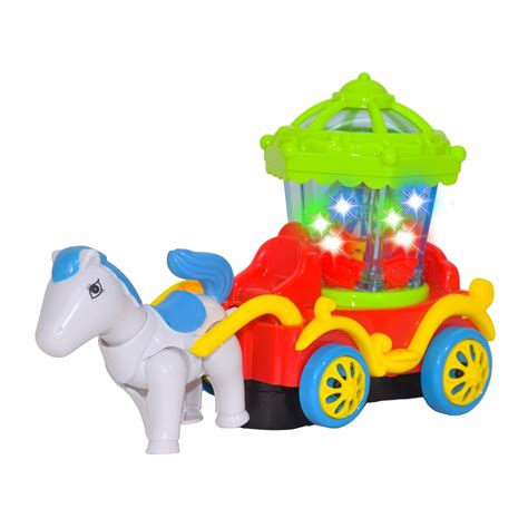 Buy WISHKEY Plastic Musical Horse Carriage Toy for Kids, Bump and Go ...