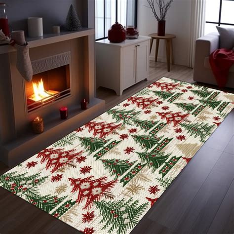 Christmas Runner Rug, Christmas Rug, Christmas Area Rug, Christmas ...