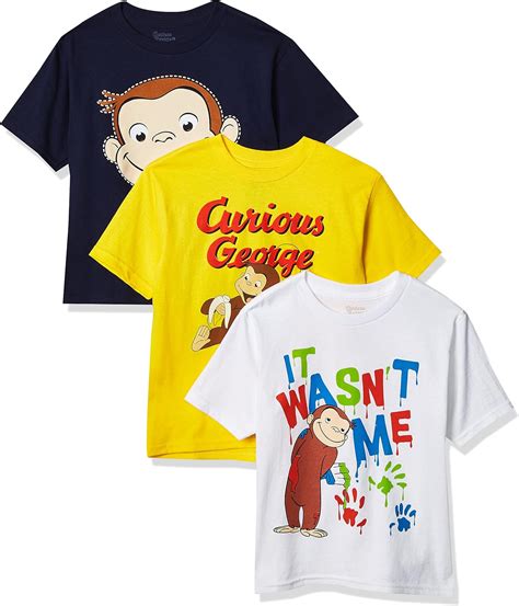 Curious George Boys' Boys Assorted T-Shirt 3-Pack No 1, Assorted 2, 3T ...