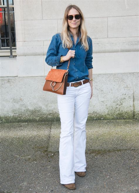 7 Ways to Wear White Jeans This Fall - PureWow | Jeans outfit fall ...