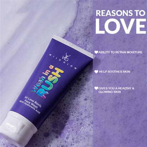 WILDGLOW Hyaluronic acid Face wash, Hi Love Ronic, Hydrates face, 100 ...