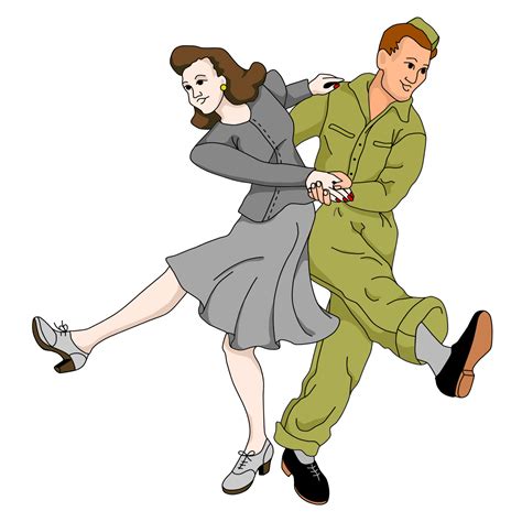 1940s dancing clipart #2482909