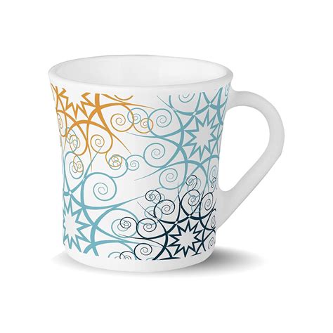 Larah by BOROSIL Novelty Series Maya Opalware Mug, Set of 6 Tea/Coffee Mugs, 280 ml Each ...