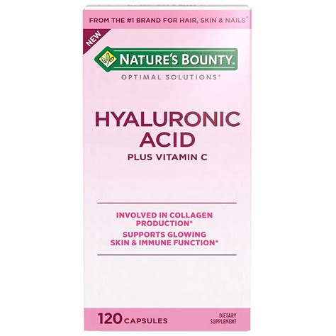 Nature's Bounty Optimal Solutions Hyaluronic Acid, for Glowing Skin ...