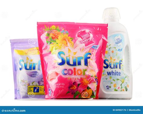 Surf Laundry Detergent Products Isolated on White Editorial Photo ...