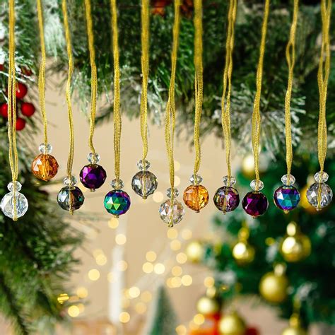 Amazon.com: 12Pcs Multicolor Suncatcher Crystal Glass Christmas Balls ...