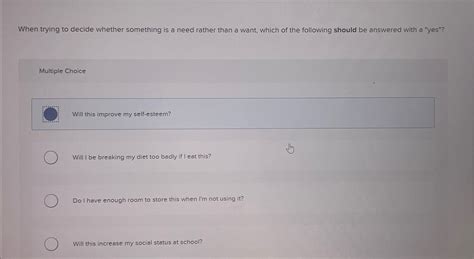 Solved When trying to decide whether something is a need | Chegg.com