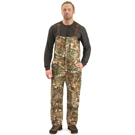 HuntRite Men's Camo Insulated Hunting Bibs Realtree Edge MEDIUM ...