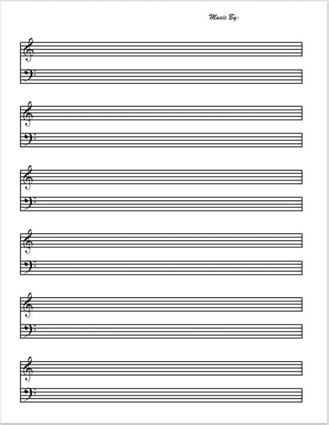 Printable Blank Music Sheets