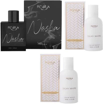 Buy Rosila 1 NASHA &2 SILKY WHITE PERFUME ,30ML EACH, PACK OF 3 ...