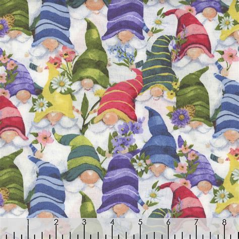 Wilmington Prints Gnome-Grown Susan Winget Packed Gnomes Multi ...