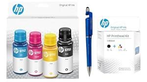HP GT52 CMY / GT53 Blk Ink Bottle 7K3W9AA (Set of 4) + Printhead (Black ...