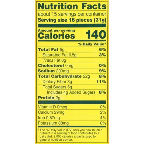 Wheat Thins Ranch Nutrition Facts at Mary Greenwell blog