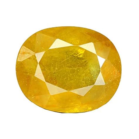 Rohit Yellow Sapphire Gemstone Pukhraj Loose Stone 4 Ratti / Certified ...