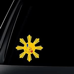 Philippine Flag Sun Star Island Car Decal / Stickers : Amazon.in: Car ...