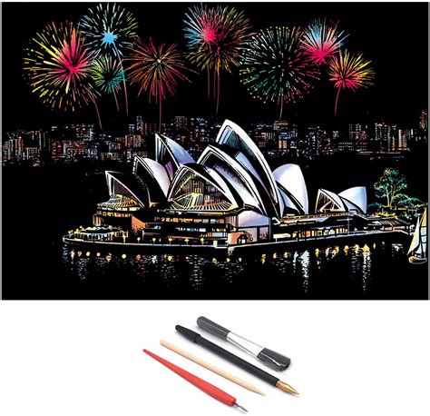 Scratch Painting Kits, Craft Art Set, Rainbow Art Painting Paper for ...