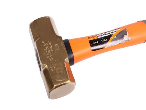 Clarke Brass Sledge Hammer With Fiber Glass Handle Orange - 4lbs ...