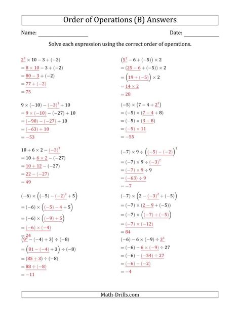 Image result for Integer Order of Operations